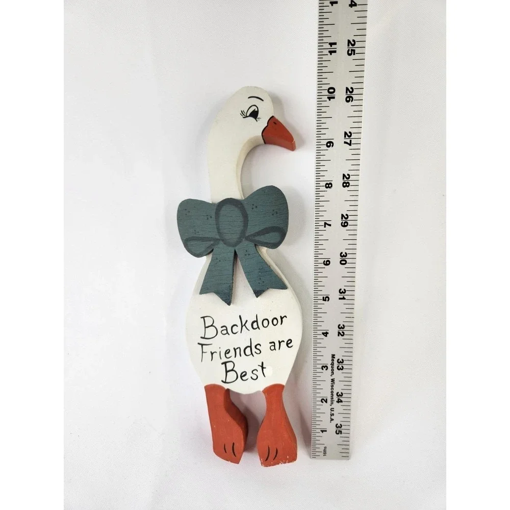 Vtg XL Country Goose Wood‎ Refrigerator Magnet Cottage Core Back Door Farmhouse
